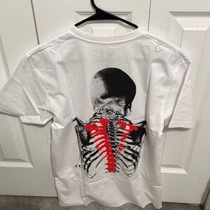 VLONE White Tee with Red and Black Skeleton Design